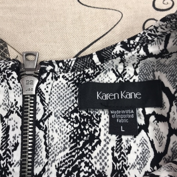 Karen Kane Sleeveless Snake Printed A-Line Dress - Picture 6 of 8